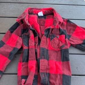 Red and Black Plaid Flannel Shirt